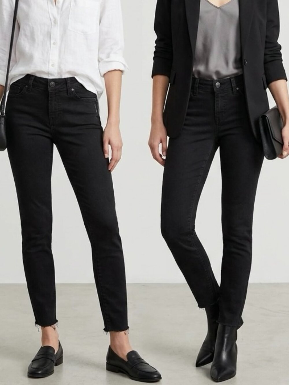 Silver Jeans Co. Suki Mid Super Skinny Fluid Denim Jeans Black Raw Hem W29 L27